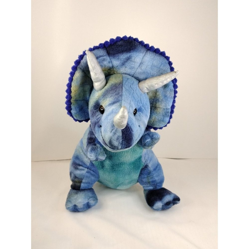 Hug Fun Standing Triceratops Denesaur Blue Multi Color Plush Stuffed Animal...